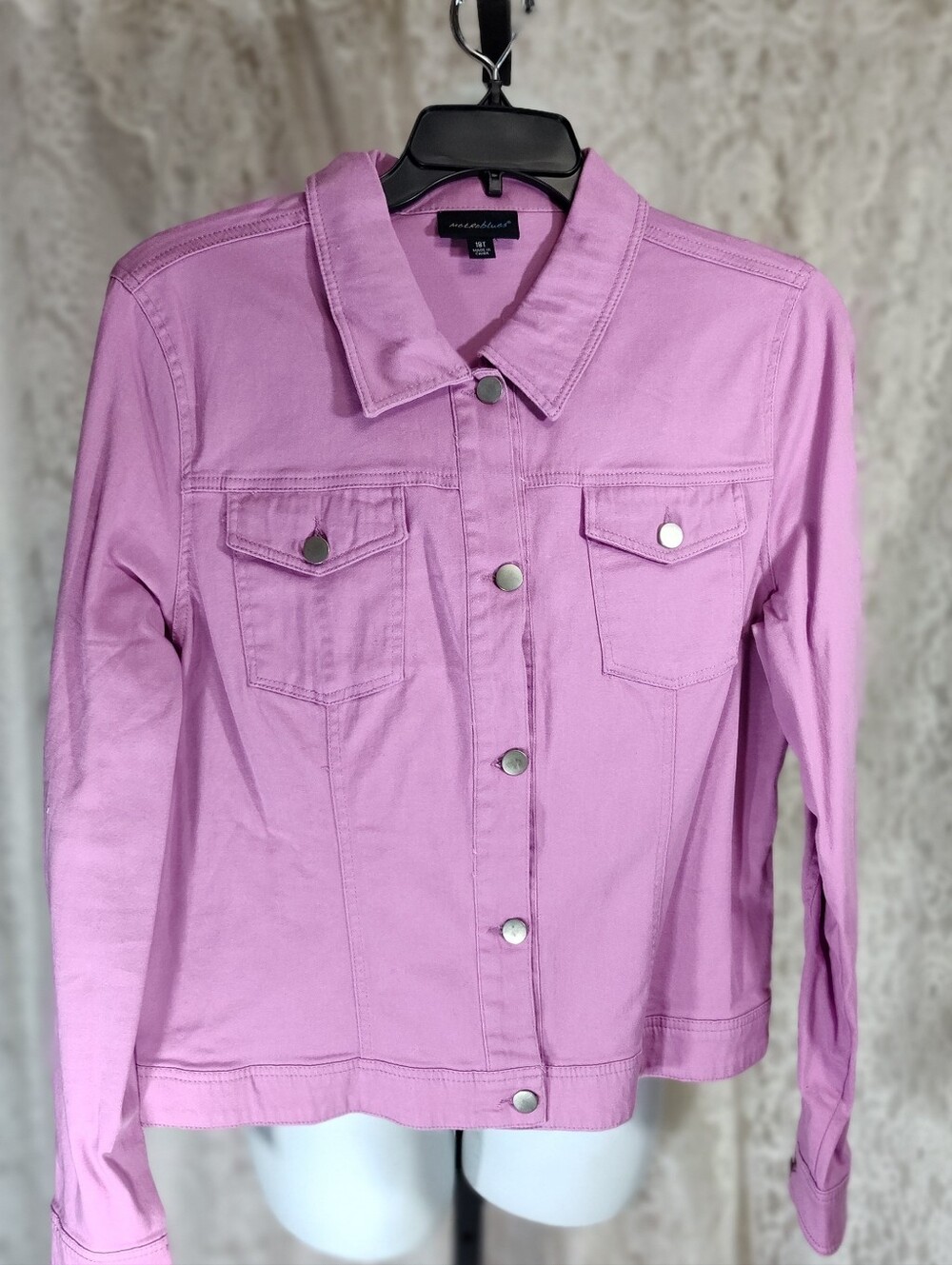 Metro blues Long Sleeve Lilac Purple Denim-Style Jacket TALL